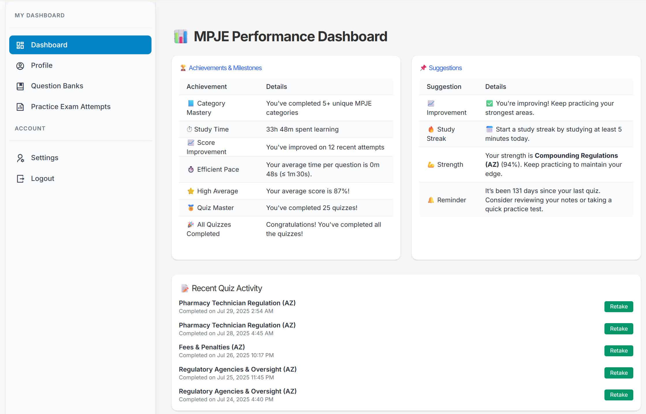 MPJEReview question review mode